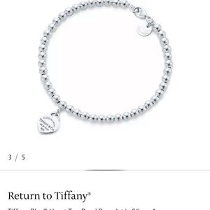 Tiffany & Co. Silver Bead Bracelet with Heart Charm